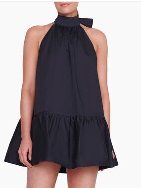 Staud Marlowe halterneck cotton-blend mini dress
